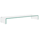 TV-stander/monitorstand klart glas 110x30x13 cm