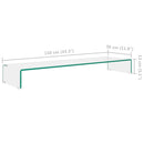 TV-stander/monitorstand klart glas 110x30x13 cm