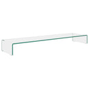 TV-stander/monitorstand klart glas 120x30x13 cm