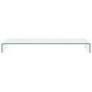 TV-stander/monitorstand klart glas 120x30x13 cm