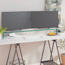 TV-stander/monitorstand klart glas 120x30x13 cm