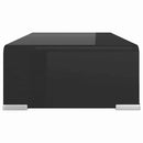TV-stander/monitorstand sort glas 40x25x11 cm