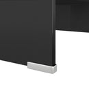TV-stander/monitorstand sort glas 40x25x11 cm