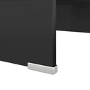 TV-stander/monitorstand sort glas 40x25x11 cm