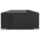 TV-stander/monitorstand sort glas 70x30x13 cm
