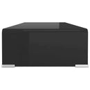 TV-stander/monitorstand sort glas 70x30x13 cm