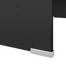 TV-stander/monitorstand sort glas 70x30x13 cm