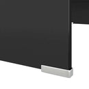 TV-stander/monitorstand sort glas 70x30x13 cm