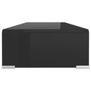 TV-stander/monitorstand sort glas 80x30x13 cm