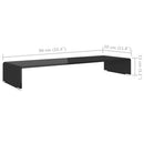 TV-stander/monitorstand sort glas 90x30x13 cm