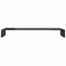 TV-stander/monitorstand sort glas 100x30x13 cm