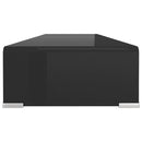 TV-stander/monitorstand sort glas 100x30x13 cm