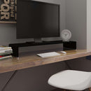 TV-stander/monitorstand sort glas 100x30x13 cm