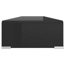 TV-stander/monitorstand sort glas 110x30x13 cm