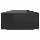 TV-stander/monitorstand sort glas 110x30x13 cm