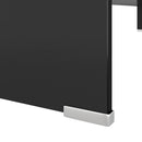 TV-stander/monitorstand sort glas 110x30x13 cm