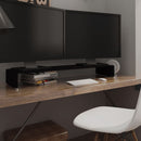 TV-stander/monitorstand sort glas 110x30x13 cm