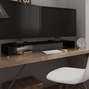 TV-stander/monitorstand sort glas 120x30x13 cm