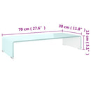 tv-stativ/skærmforhøjer 70x30x13 cm glas grøn