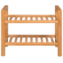 skostativ med 2 hylder 49,5x27x40 cm massivt egetræ