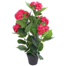 kunstig hortensia-plante med urtepotte 60 cm rød