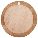 dekorativt spejl i teak 60 cm rundt