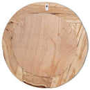 dekorativt spejl i teak 80 cm rundt