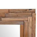 dekorativt spejl i teak 60 x 60 cm firkantet