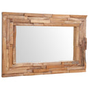 dekorativt spejl i teak 90 x 60 cm rektangulært