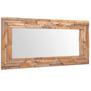 dekorativt spejl i teak 120 x 60 cm rektangulært
