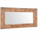 dekorativt spejl i teak 120 x 60 cm rektangulært
