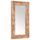 dekorativt spejl i teak 120 x 60 cm rektangulært