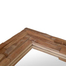 dekorativt spejl i teak 120 x 60 cm rektangulært