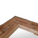 dekorativt spejl i teak 120 x 60 cm rektangulært