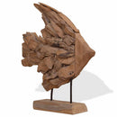 fiskeskulptur i teaktræ 40x12x57 cm