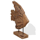 fiskeskulptur i teaktræ 40x12x57 cm