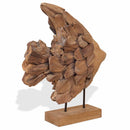 fiskeskulptur i teaktræ 40x12x57 cm