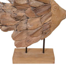 fiskeskulptur i teaktræ 40x12x57 cm