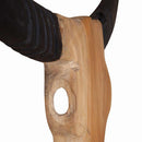 tyrekranieskulptur i teak 66x15x88 cm