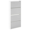 skoskab 4 hylder med spejl 63x17x134 cm hvid