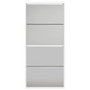 skoskab 4 hylder med spejl 63x17x134 cm hvid