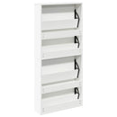 skoskab 4 hylder med spejl 63x17x134 cm hvid