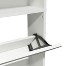 skoskab 4 hylder med spejl 63x17x134 cm hvid