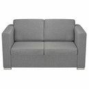 sofasæt i to dele stof lysegrå