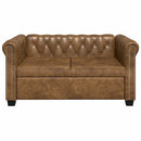 2-personers og 3-personers Chesterfield sofasæt brun