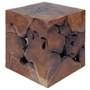 taburetter 2 stk. brun 40x40x45 cm massivt teaktræ