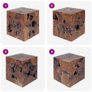 taburetter 2 stk. brun 40x40x45 cm massivt teaktræ