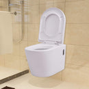 væghængt toilet med skjult cisterne keramik hvid
