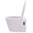 væghængt toilet med skjult cisterne keramik hvid