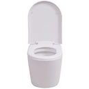 væghængt toilet med skjult cisterne keramik hvid